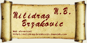 Milidrag Brzaković vizit kartica